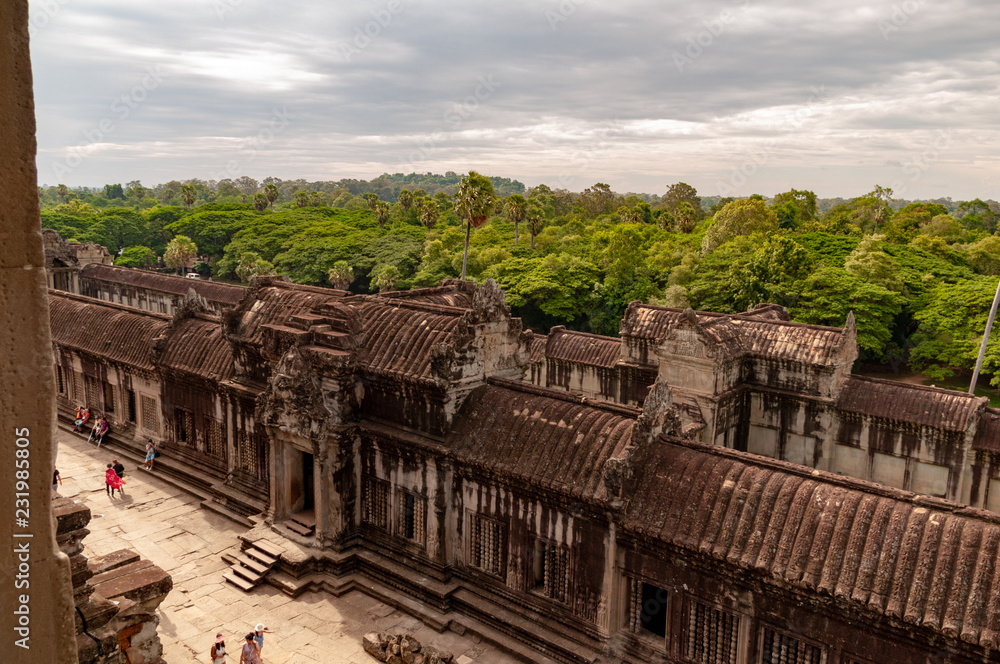 Angkor Wat Walls in Cambodia