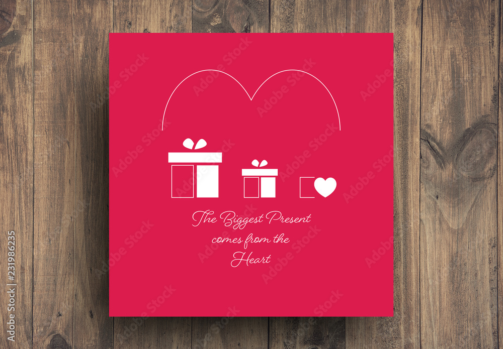 Heart Card Layout Stock Template | Adobe Stock