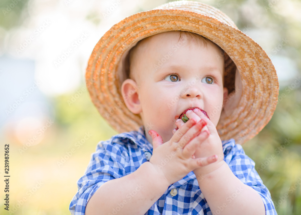portrait of a Little boy playing in summer nature portrait of a Little boy playing in summer nature