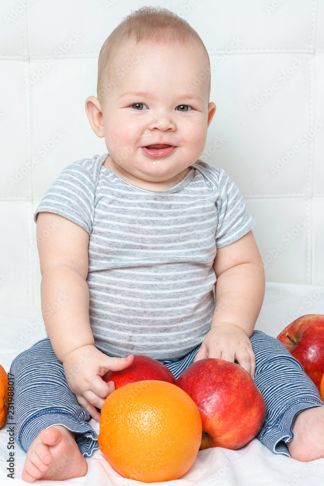 portrait of a little boy playing indoors