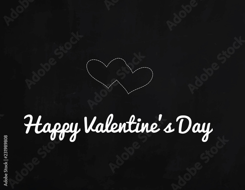 Valentine's day greeting card with two heart shape