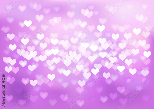 Heart bokeh light purple background - Stock image