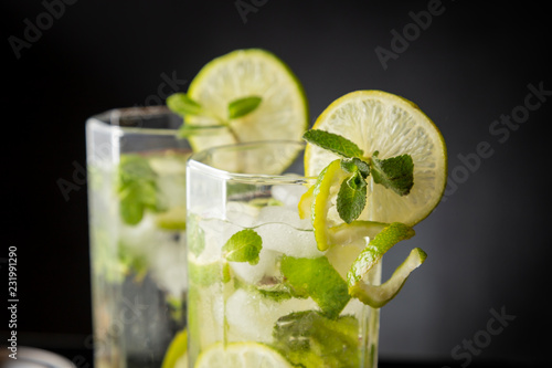 Cold mojito cocktails