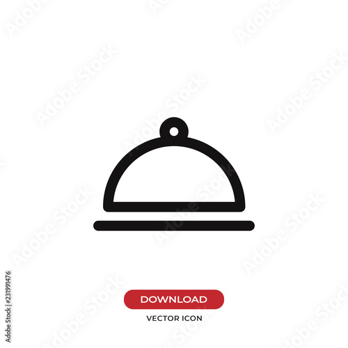 Food cloche vector icon. Cover food symbol