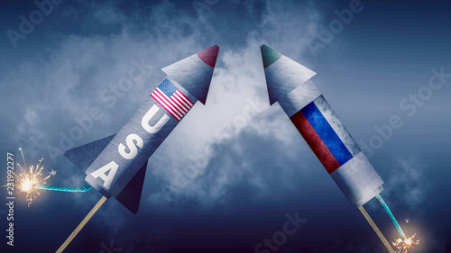 Photography nuclear weapons of superpowers face each other