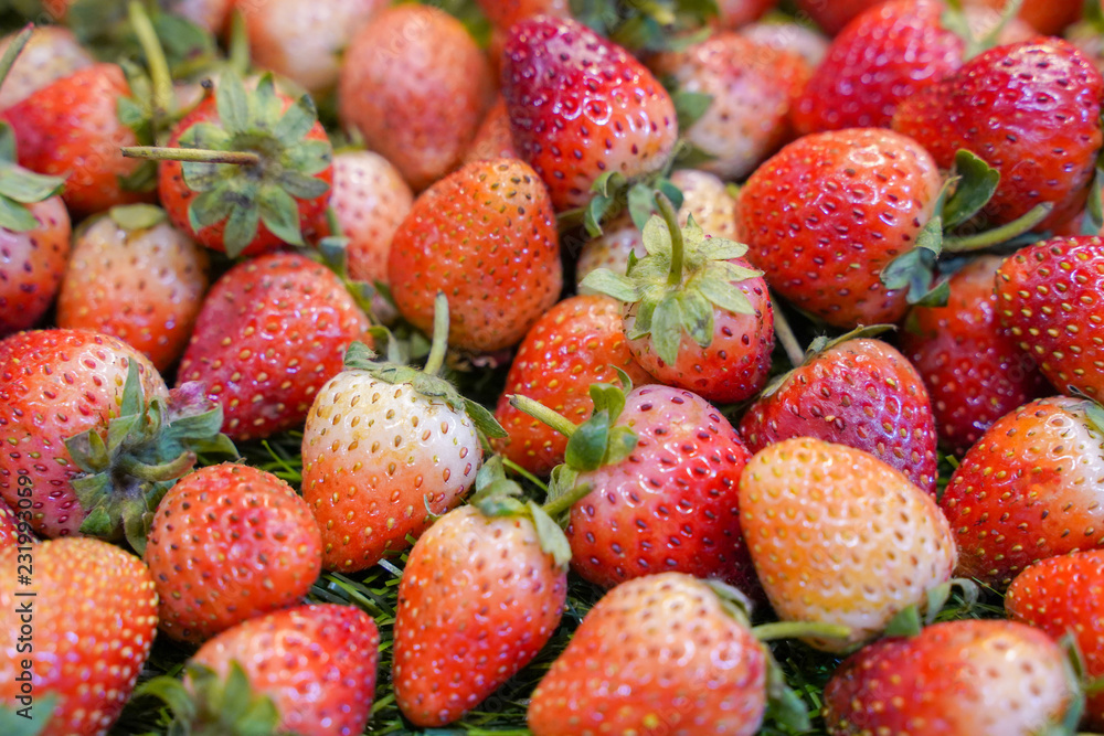 Little fresh strawberry in fruit market Little fresh strawberry in fruit market