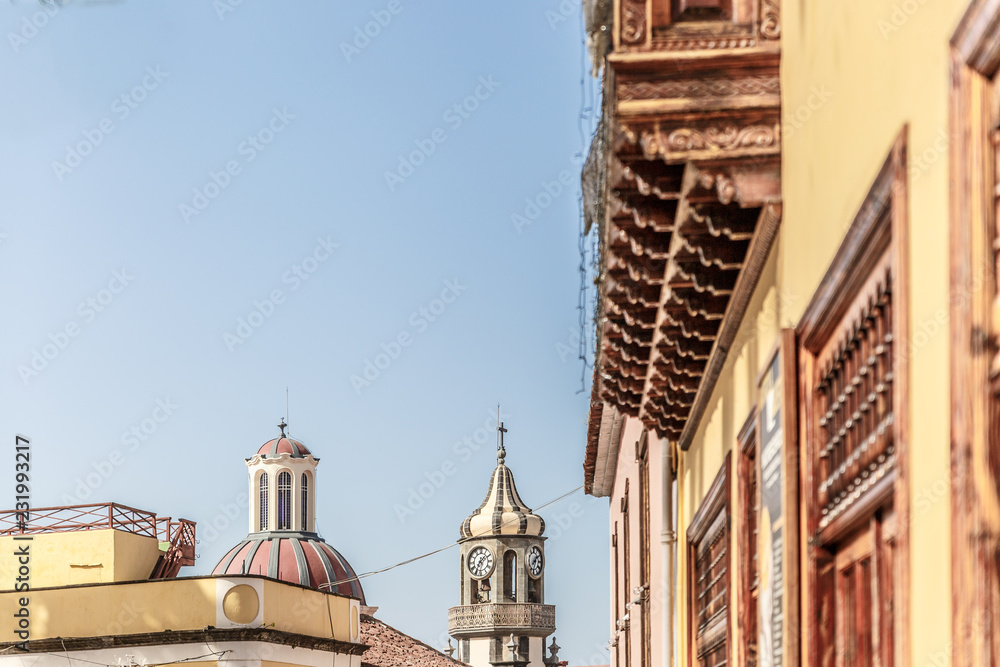 Obraz premium View of a bell tower of the church of La Concepcion in Orotava