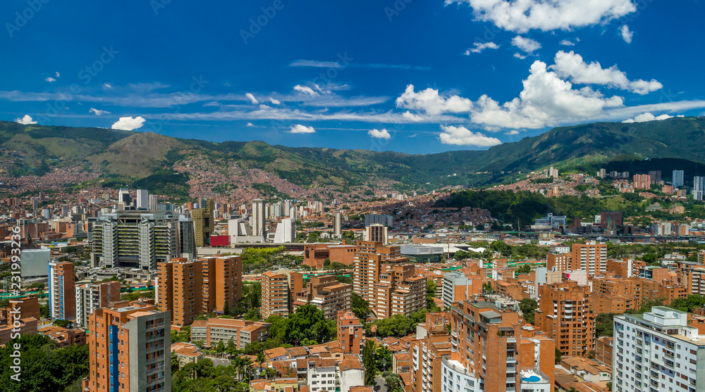 Medellin City Horizon Aerial Photo