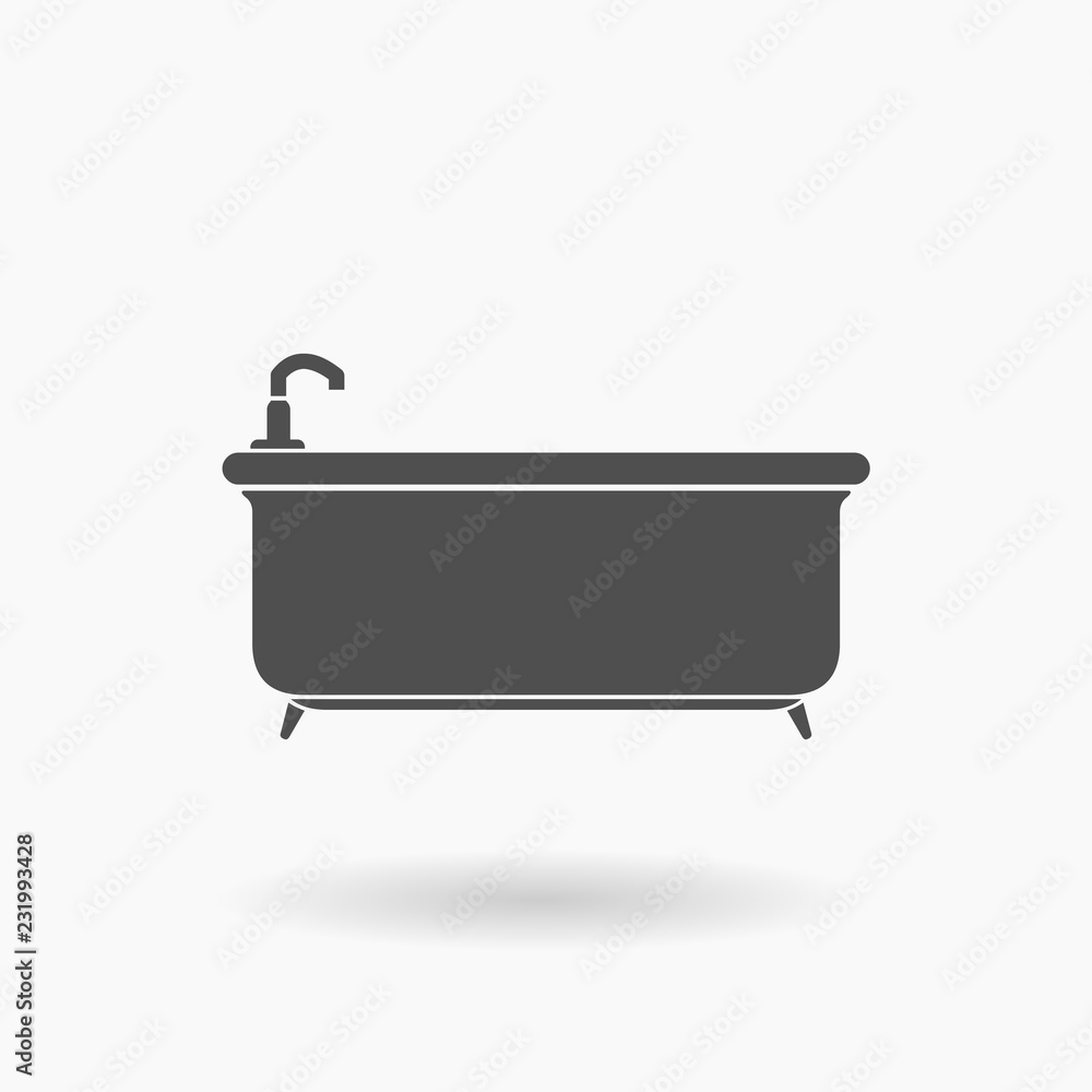 Bath Vector Icon Illustration silhouette. Bath Vector Icon Illustration silhouette.