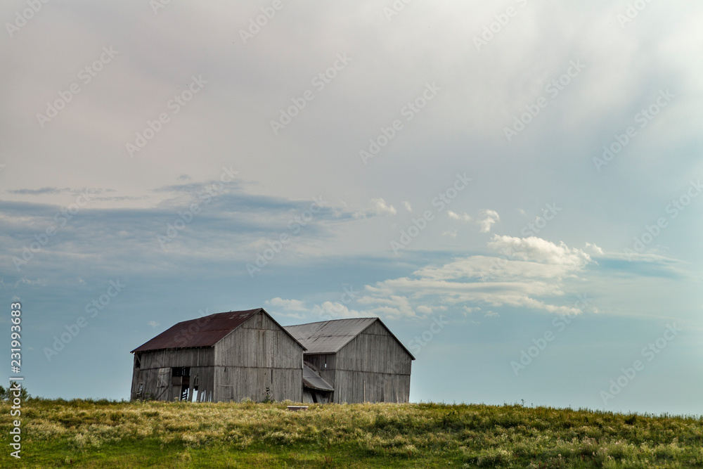 old barn and blue sky