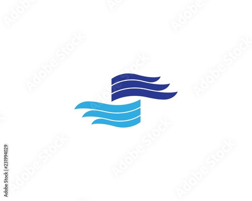 Water wave logo illustration