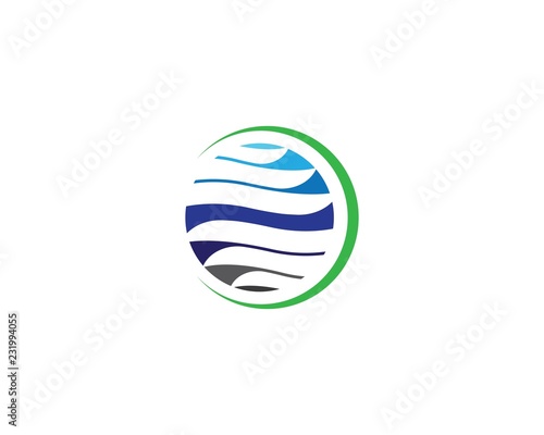 Water wave logo illustration