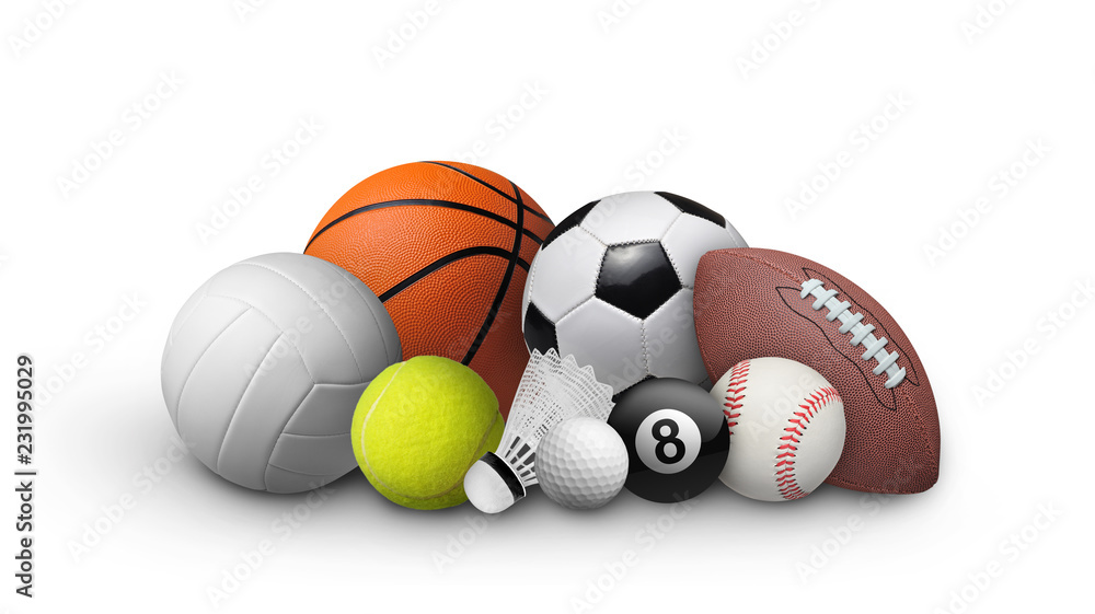 Set of balls isolated on white background Set of balls isolated on white background