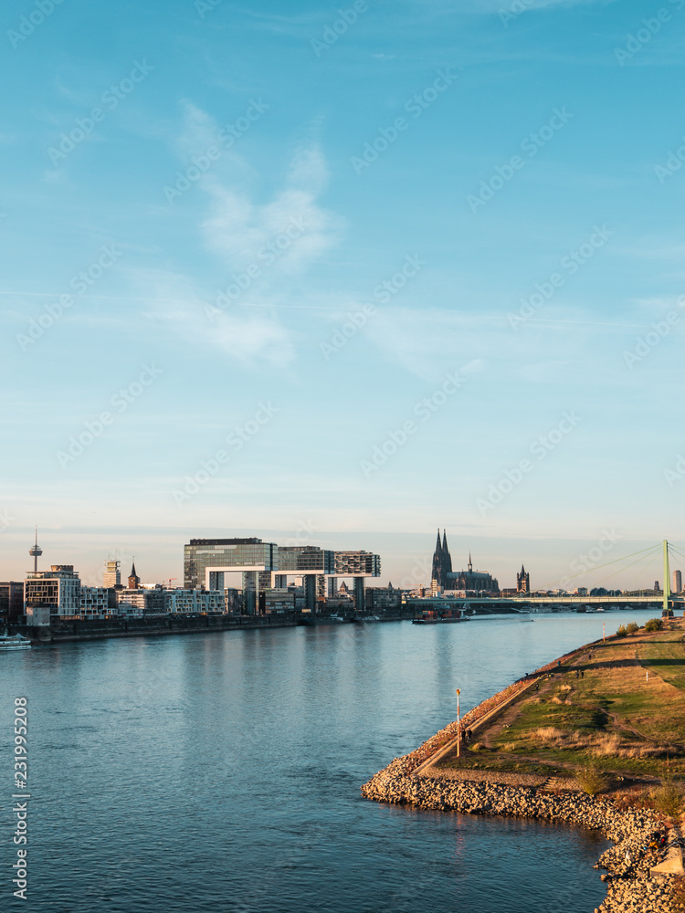Autumn in Cologne: Cityscape of Cologne, Germany with Cathedral and other landmarks