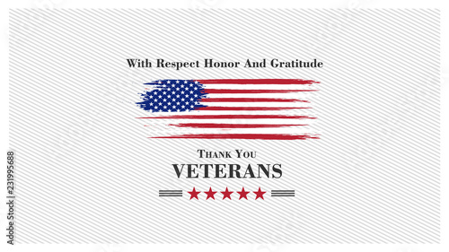 veterans day, November 11,united states flag, with respect honor and gratitude posters, modern design vector illustration