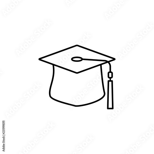 mortar board icon. Element of hat icon for mobile concept and web apps. Thin line mortar board icon can be used for web and mobile