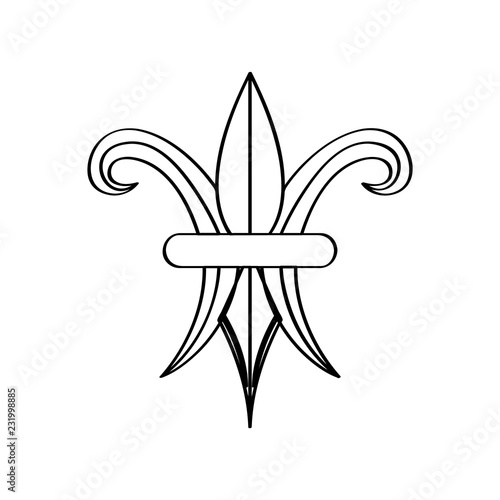 Mardi gras symbol. Fleur de lys outline. Vector illustration design