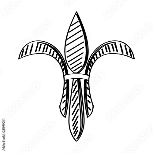 Mardi gras symbol. Fleur de lys outline. Vector illustration design