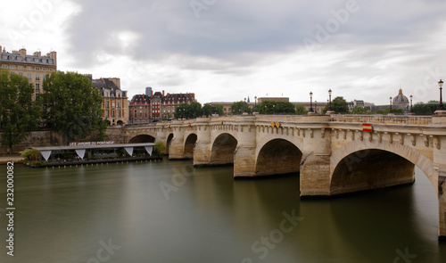 Paris, France - May 25, 2018: Pont Neuf in central Paris. The Pont Neuf is the oldest standing bridge across the river Seine in Paris