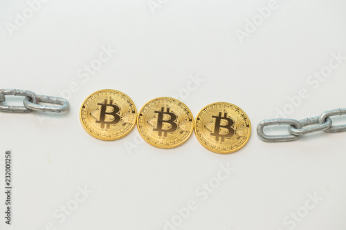Bitcoin and chain. Crypto currency