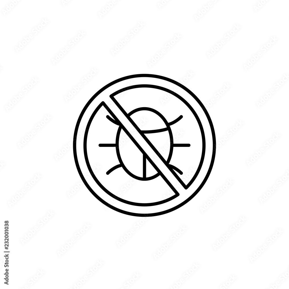 antivirus bug symbol line black icon on white background antivirus bug symbol line black icon on white background