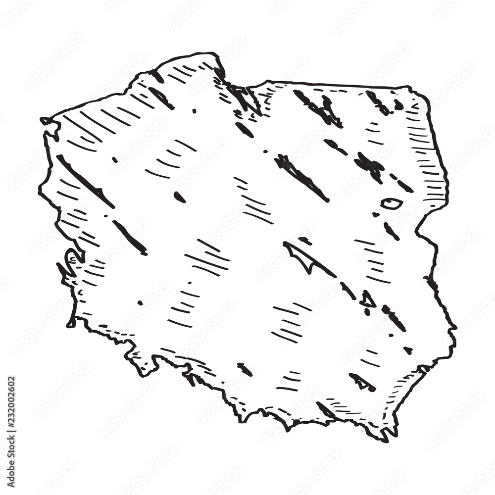 Obraz premium Sketch of a map of Poland. Vector illustration design