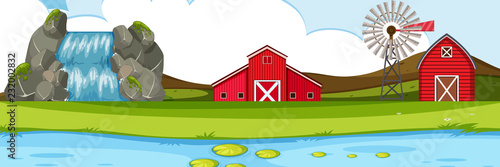 Natural panorama farmland landscape