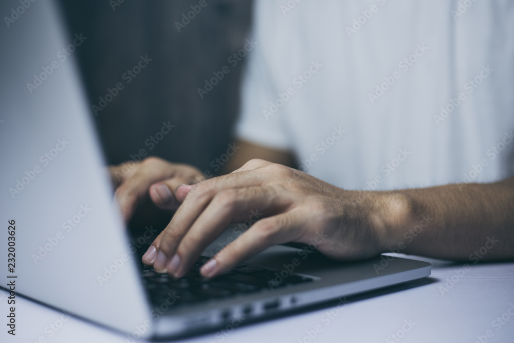 Typing On The Laptop Typing On The Laptop