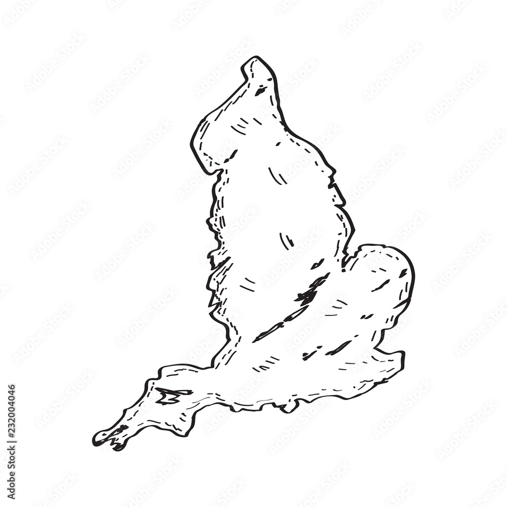 Obraz premium Sketch of a map of England. Vector illustration design