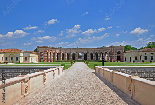 Italy, Mantua, Esedra portico in the Palazzo del Te. 