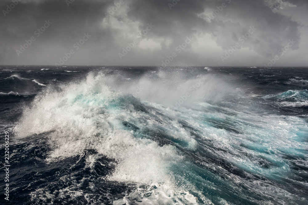 Sea wave in Atlantic ocean during storm