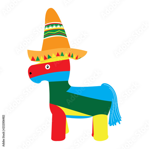 Isolated pinata with a hat icon. Vector illustration design