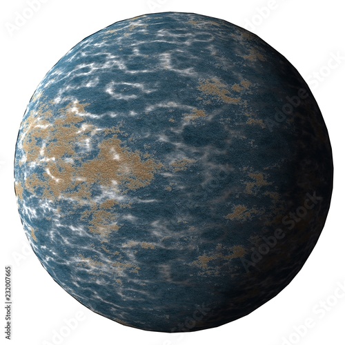 Fototapeta Naklejka Na Ścianę i Meble -  Fantasy planet 3d illustration isolated on white background