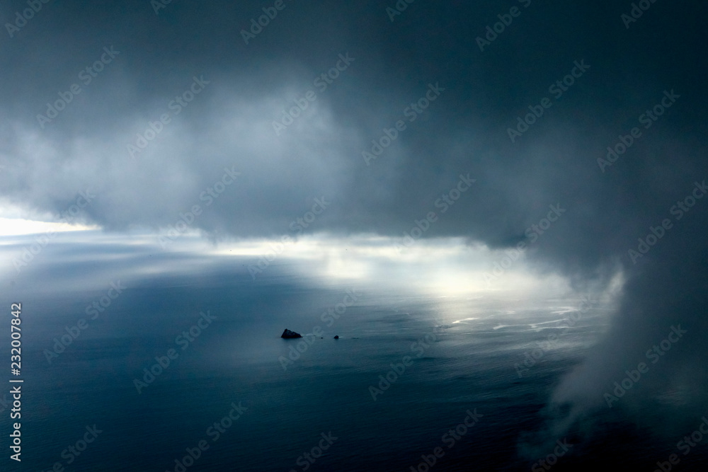 Fototapeta premium Alone island with the heavy storm