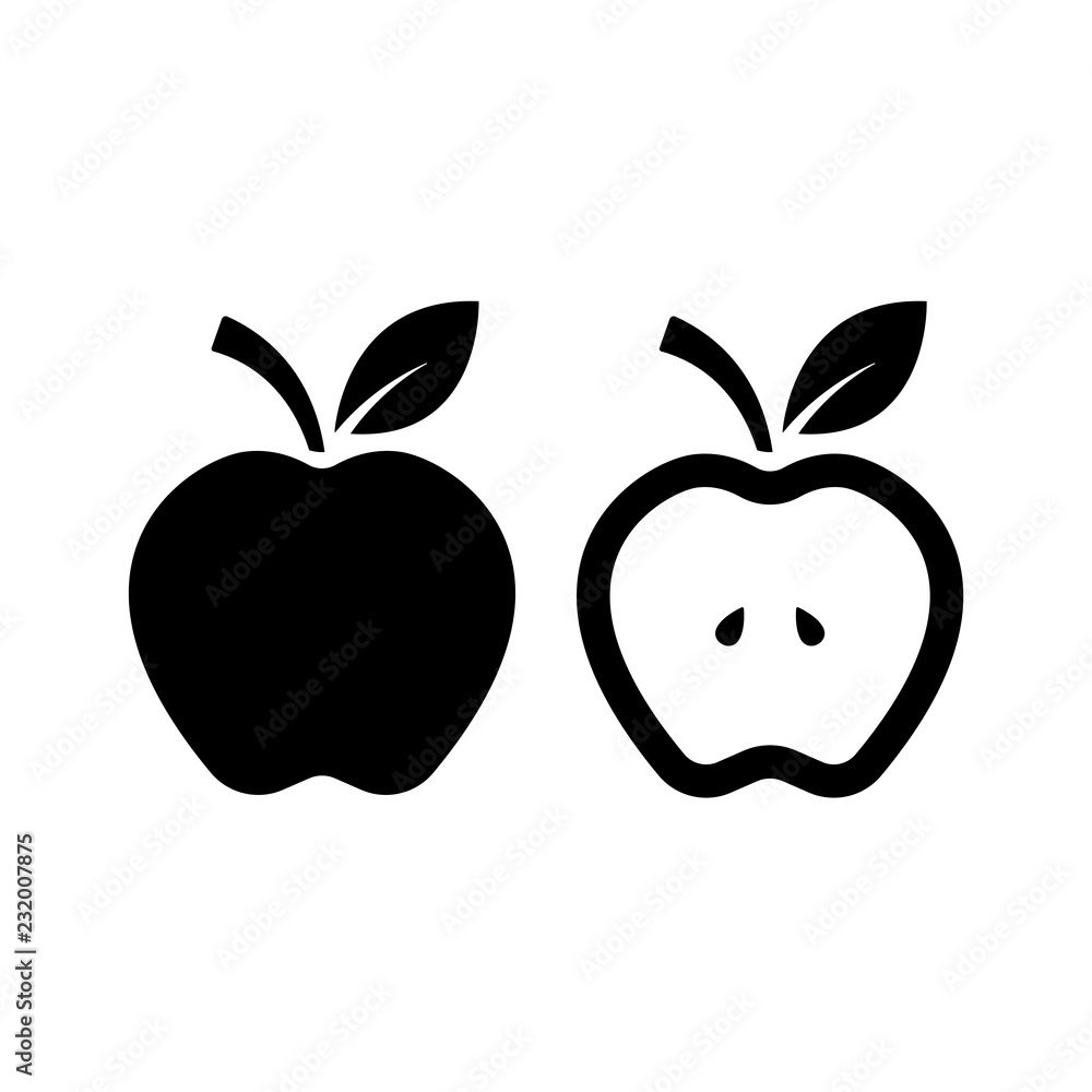 apple fruit icon silhouette vector apple fruit icon silhouette vector