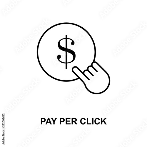 pay per click line icon
