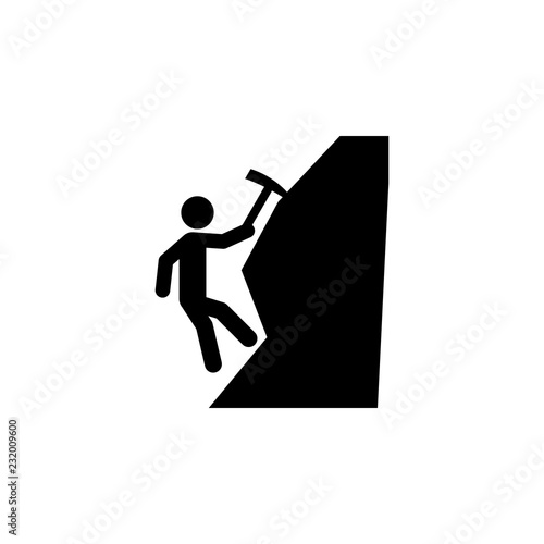 Rock climber icon. Element of winter tourism. Premium quality graphic design icon. Signs and symbols collection icon for websites, web design, mobile app