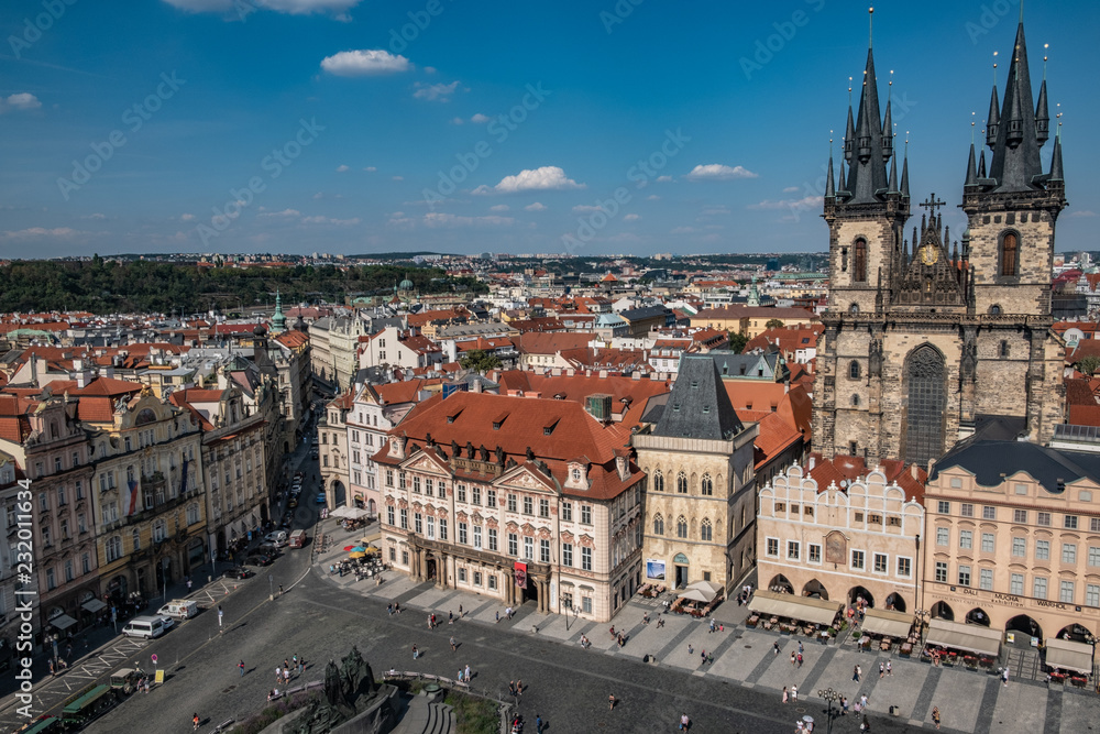 Obraz premium Prague city - Czech Republic - roof view
