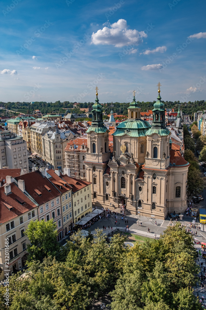 Naklejka premium Prague city - Czech Republic - roof view
