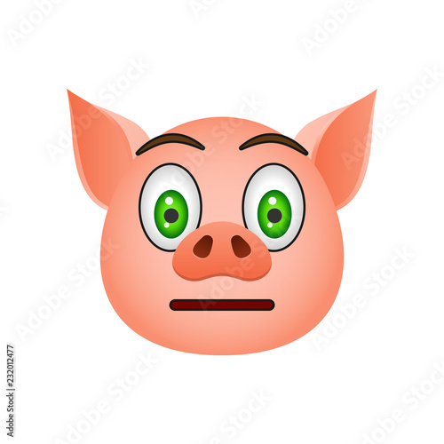 Pig in indifference emoji icon. Element of new year symbol icon for mobile concept and web apps. Detailed Pig in indifference emoji icon can be used for web and mobile