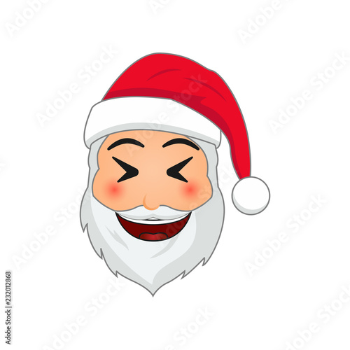 Emoji Santa Claus. Winter Holidays Emoticon. Santa Clause in mockery emoji icon