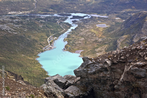 Mountain lake view. Jotunheimen National Park. Norway