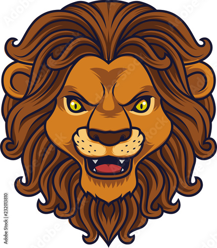 Fototapeta Naklejka Na Ścianę i Meble -  Angry lion head mascot