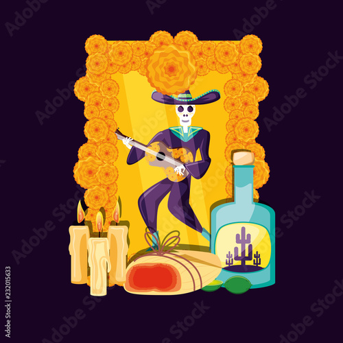 mariachi skull day of the dead party