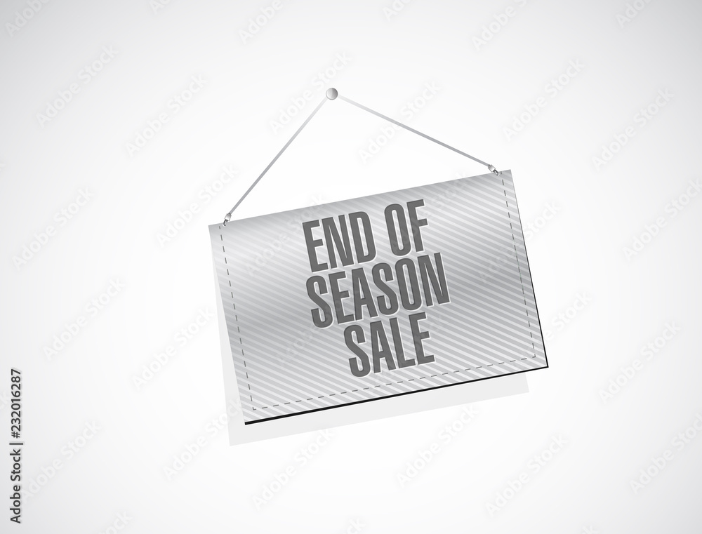 End of season sale, hanging banner message End of season sale, hanging banner message