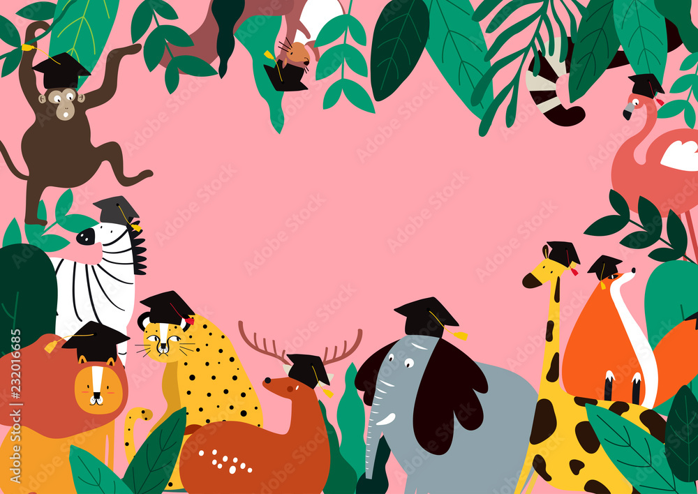 Fototapeta premium Animals theme template vector illustration