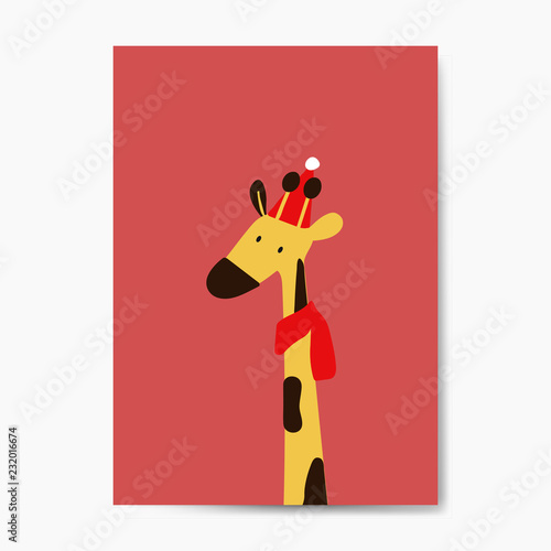 Giraffe in a cartoon style vector
