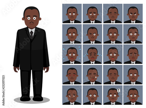 Black History Politician Cartoon Emoticon Faces Vector Illustration