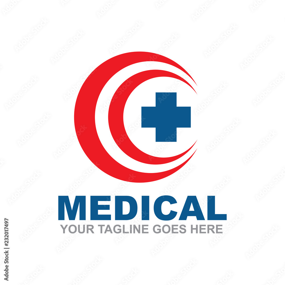 Medical and healthcare logo design with cross icon Medical and healthcare logo design with cross icon