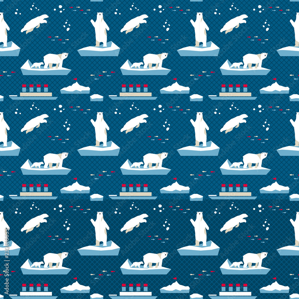 7154099 White bear seamless pattern 7154099 White bear seamless pattern